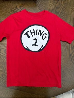 Kids Red 'Thing 2' Short Sleeve Graphic Tee